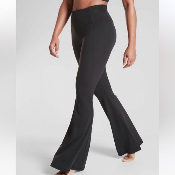 Athleta Aura Flare Pant black leggings ribbed waistband - Picture 1 of 11